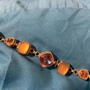 Pink and yellow gemstone bracelet